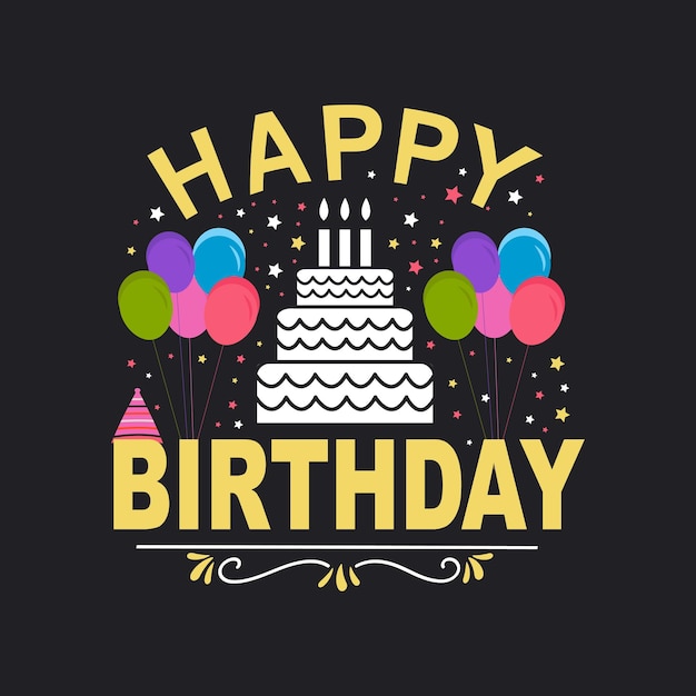 Happy Birthday typography vector design for greeting card poster template for birthday celebration