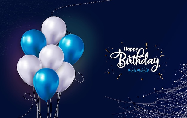 Happy Birthday typography vector design for greeting cards and poster with balloon.