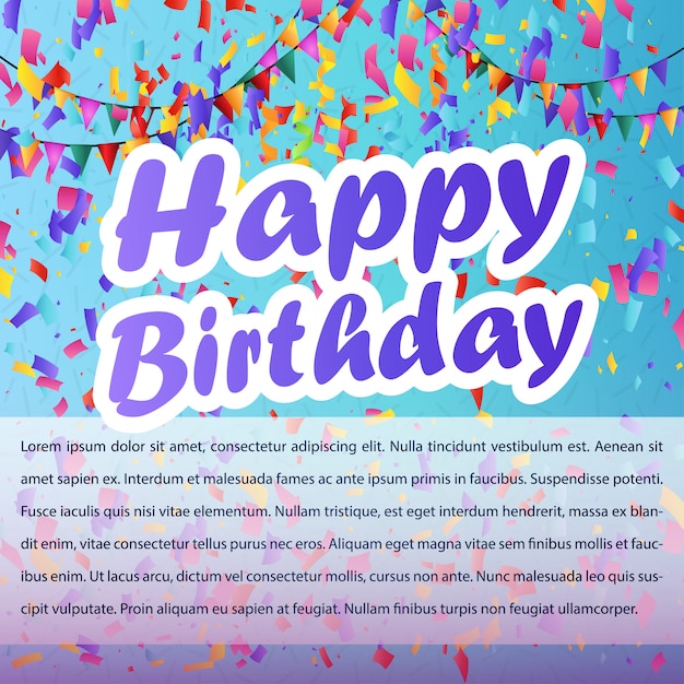 Happy birthday typogrpahy card with creative design vector