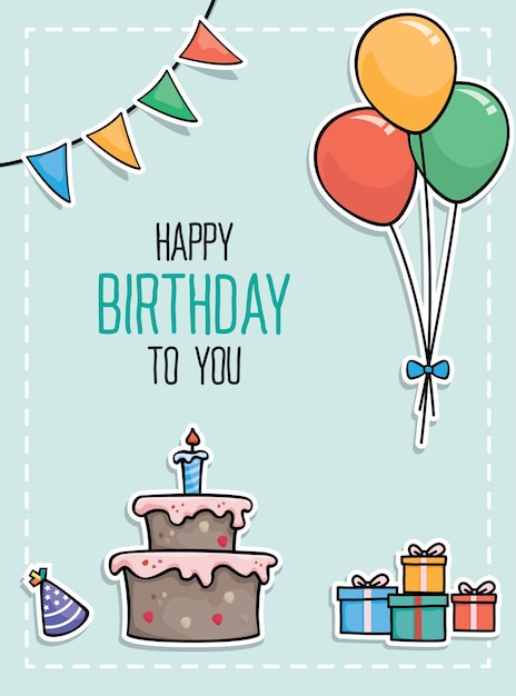 Vector happy birthday vector design for greeting cards