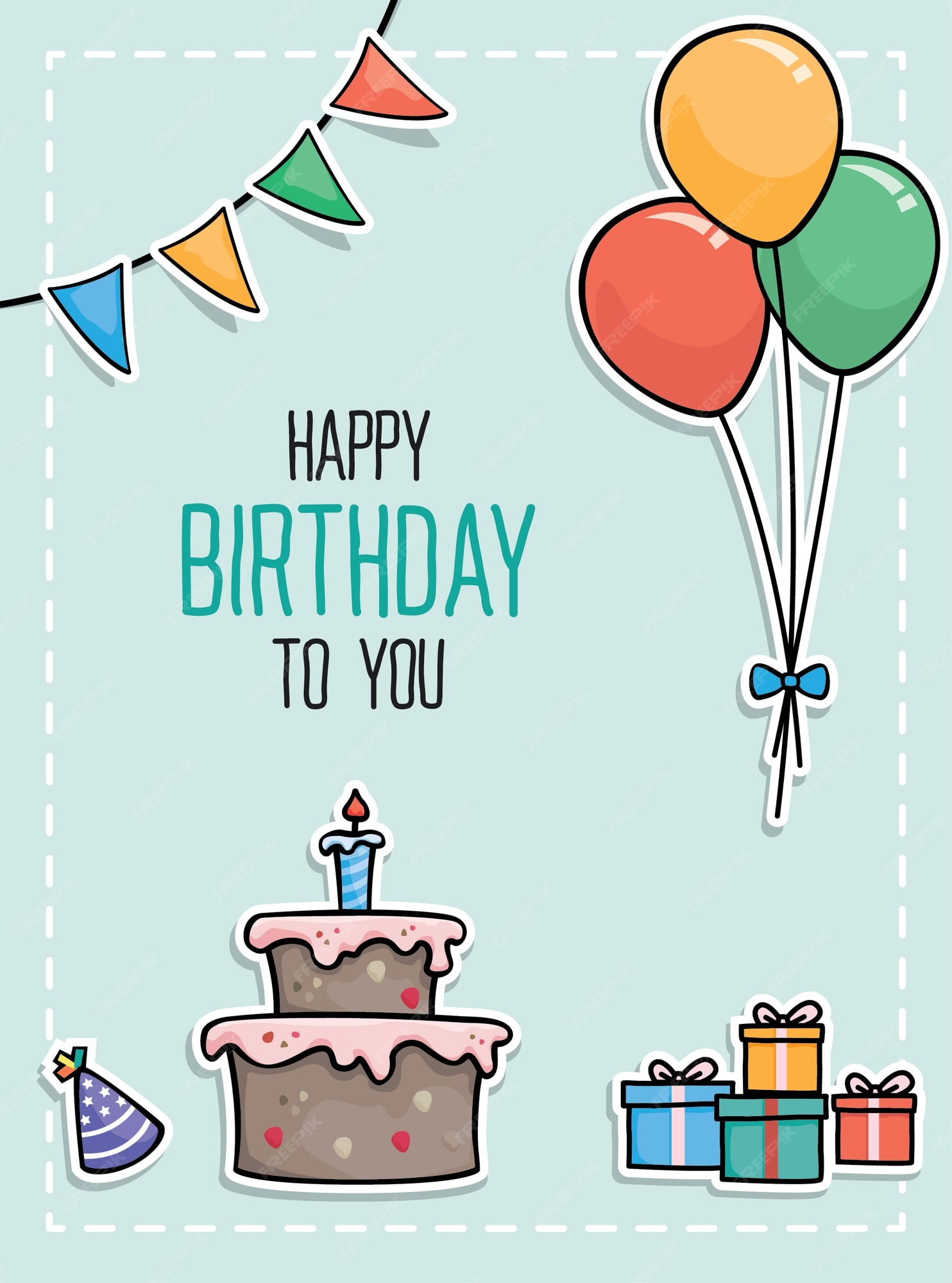 Premium Vector | Happy Birthday Vector Design For Greeting Cards