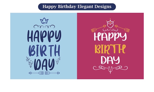 Happy birthday vector designs for tshirt elegant hand drawn