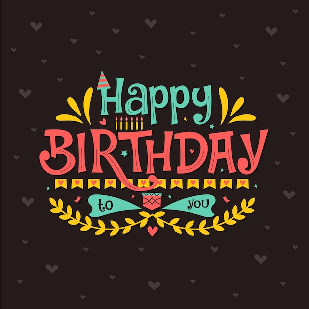 Vector happy birthday vector lettering decorations