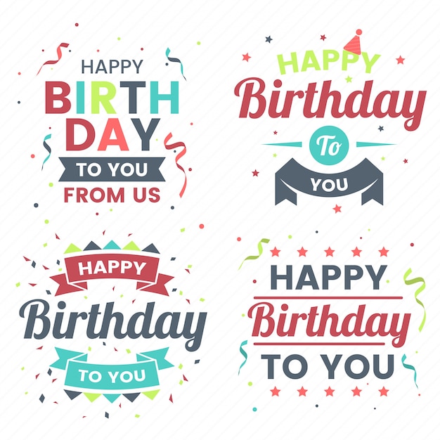 Happy birthday vector logo for banner