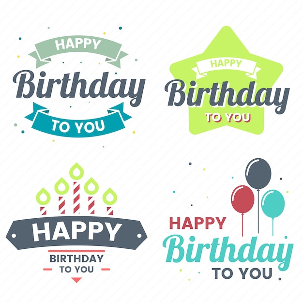 Vector happy birthday vector logo for banner