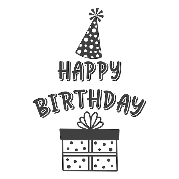 Happy birthday vector quote. Happy birthday wishes cute greeting card template. Isolated design