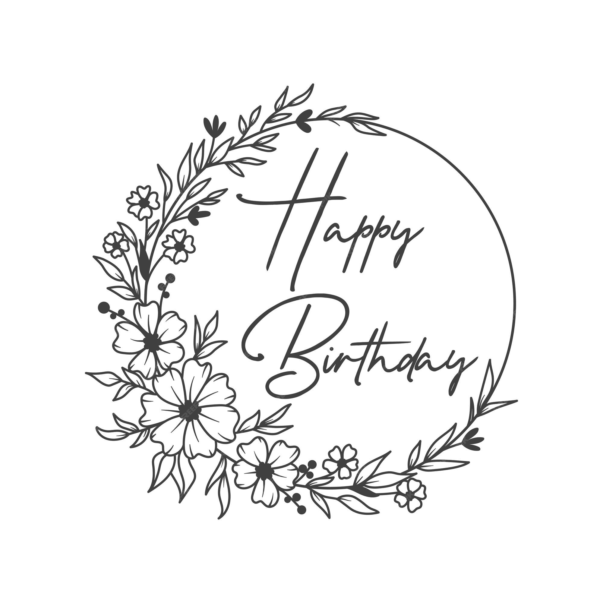 Happy Birthday Greeting Card Vector Concept With Ivory Roses