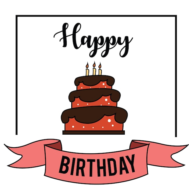 Happy Birthday Vector Template Design Illustration