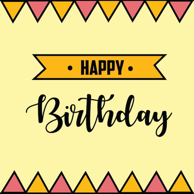 Happy birthday vector template design illustration