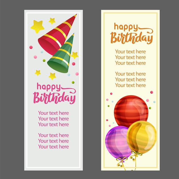 Happy birthday vertical banner