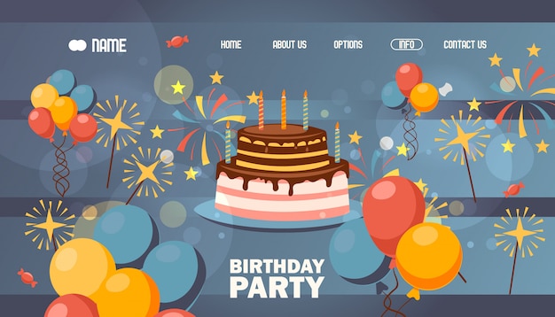 Pagina del sito web di buon compleanno,