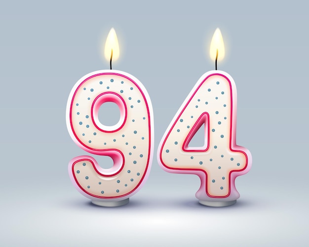 숫자 벡터의 형태로 생일 촛불의 생일 축하 년 94 주년