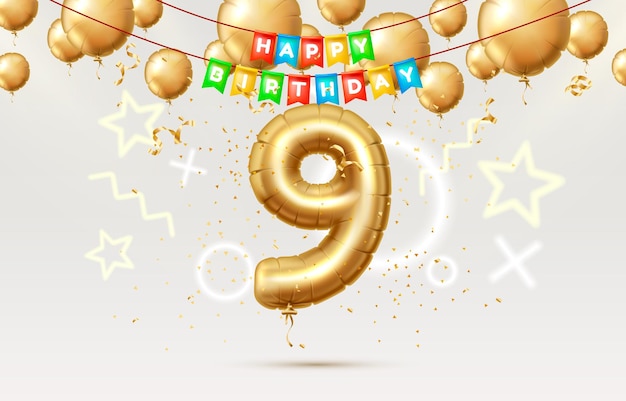 Buon compleanno anni anniversario della persona palloncini di compleanno sotto forma di numeri dell'anno...