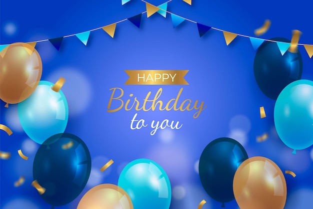 Vector happy birthday to you background with balloons