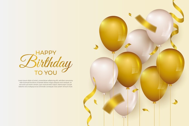 Happy birthday to you beautiful birthday background and greeting with balloons