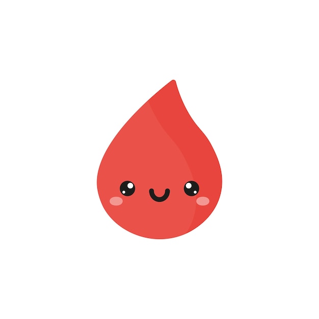 Happy blood drop vector icon