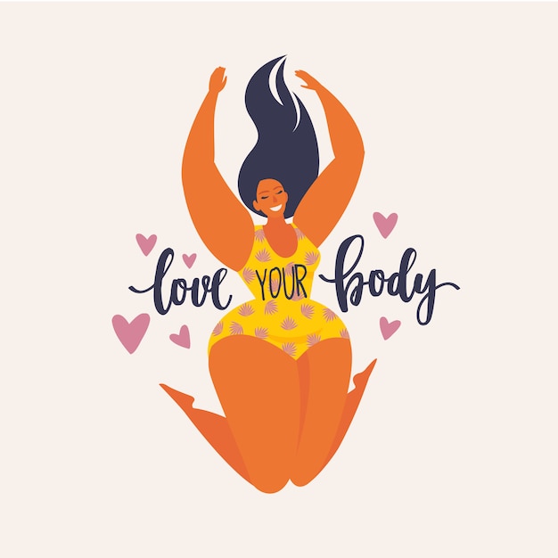 Happy body positive concept