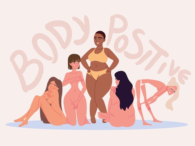 Happy body positive concept