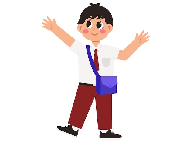 Happy boy back to school illustration