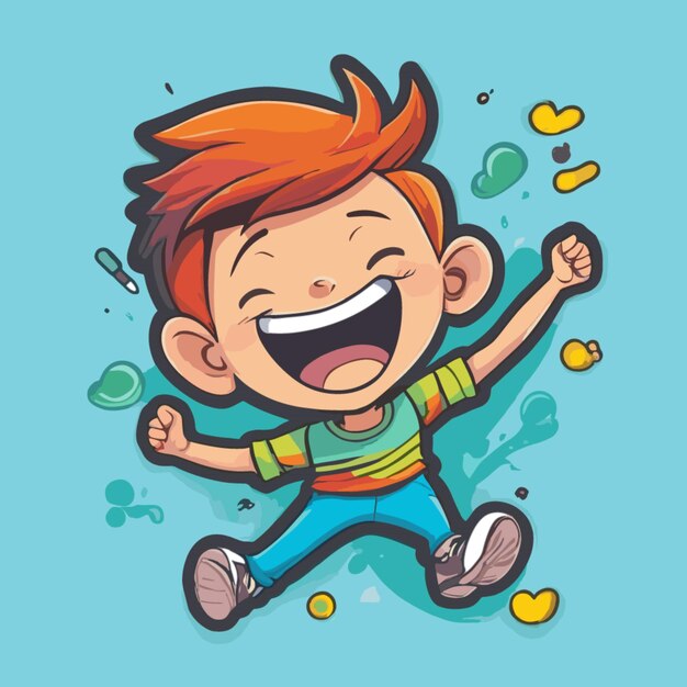 Vector happy boy cartoon vector