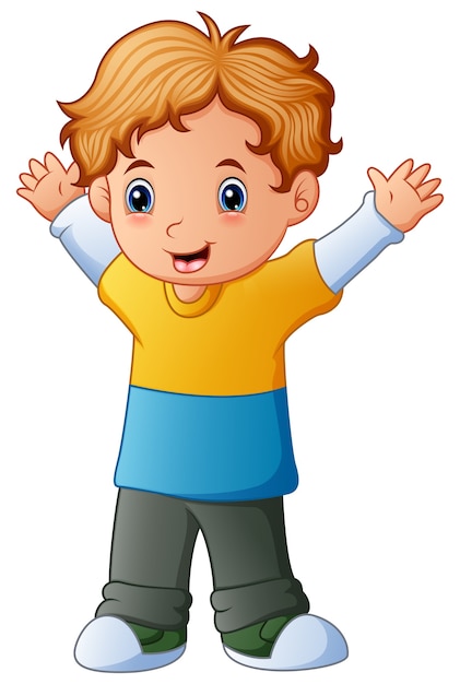 Vector happy boy cartoon