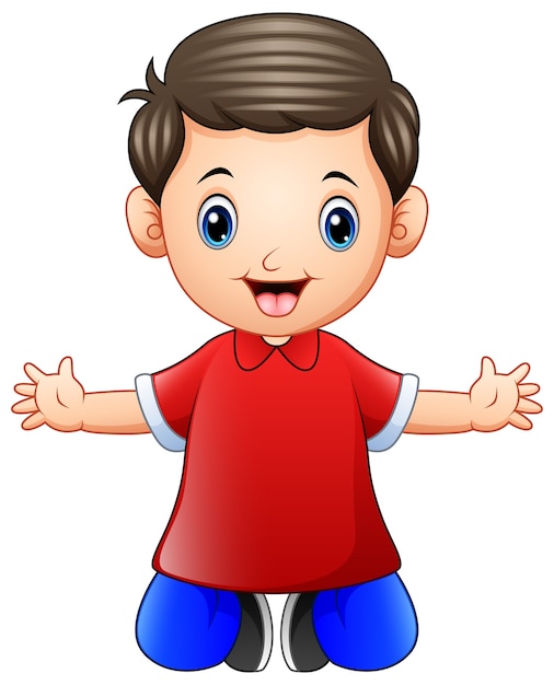 Vector happy boy cartoon