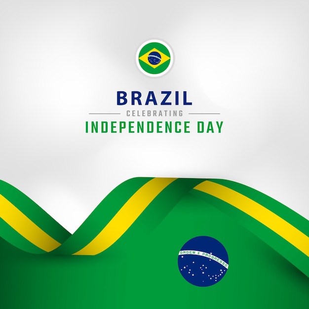 Happy brazil independence day september 7th celebration vector design illustration templates