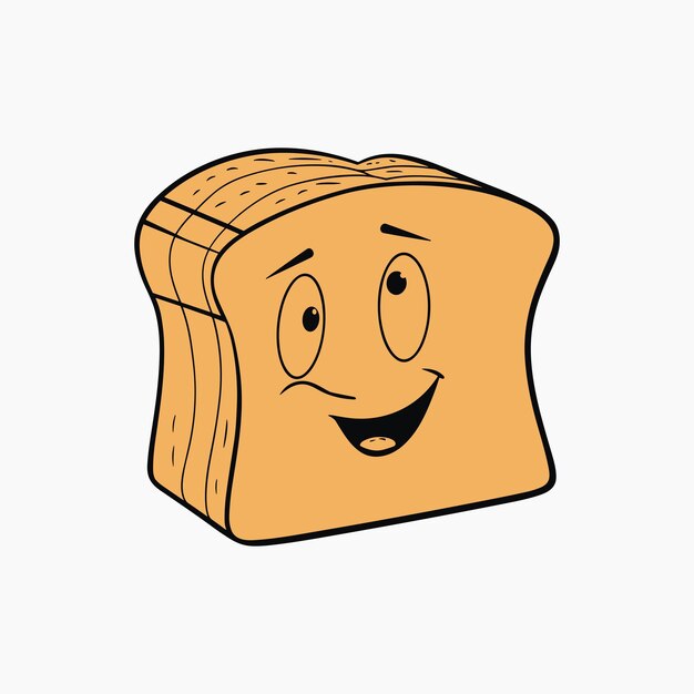 Happy bread face vector illustration