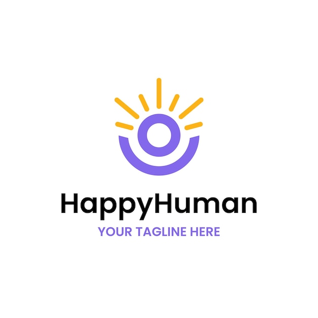 Vector happy bright human logo