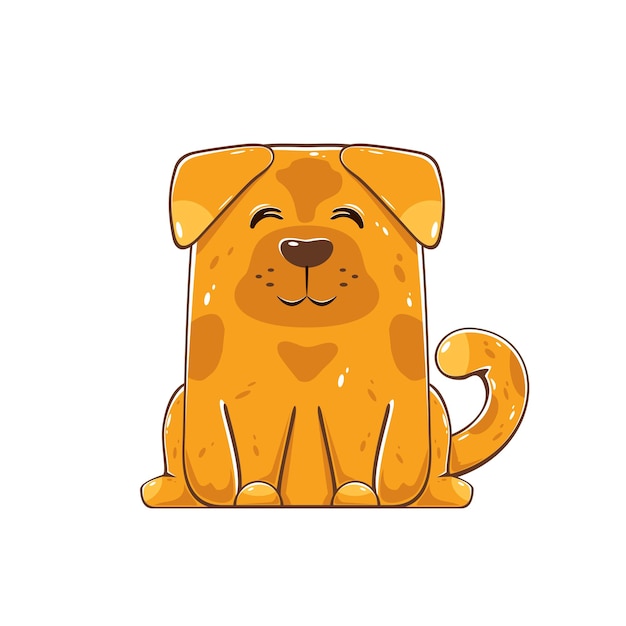 Счастливая коричневая собака
