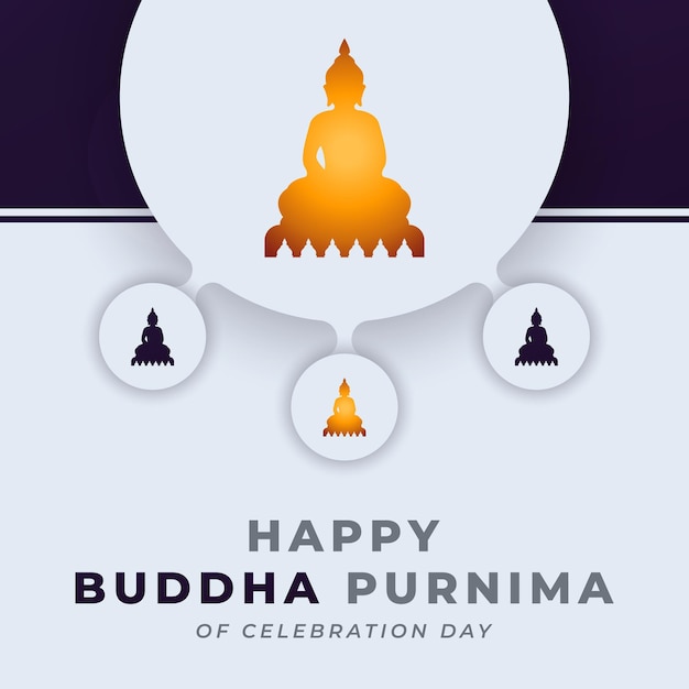 Vector happy buddha purnima day celebration vector design illustration for background poster banner ads