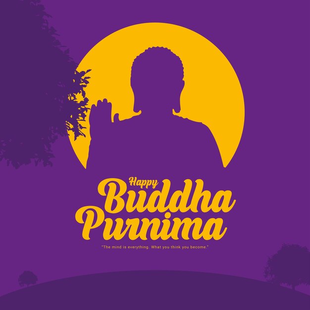 Happy Buddha Purnima 및 Happy Vesak day Instagram 소셜 미디어 템플릿 인사말