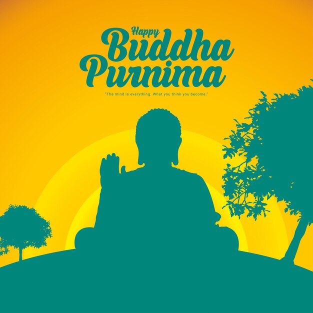 Happy Buddha Purnima and happy Vesak day Instagram Social media template greeting