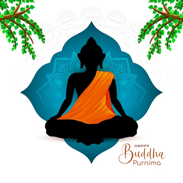 Vector happy buddha purnima indian festival religious background