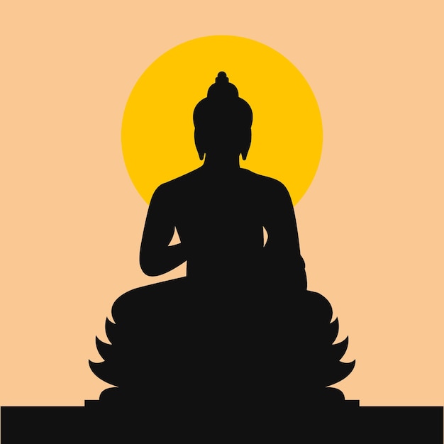 Счастливый Будда Пурнима Лорд Будда креативный дизайн баннер плакат флаер