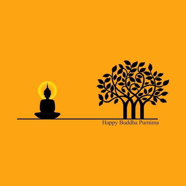 Happy Buddha Purnima Vesak, boeddhistisch festival - Vector