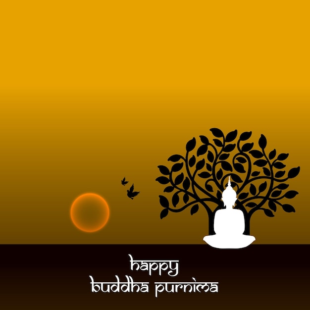 Happy Buddha Purnima Vesak, boeddhistisch festival - Vector