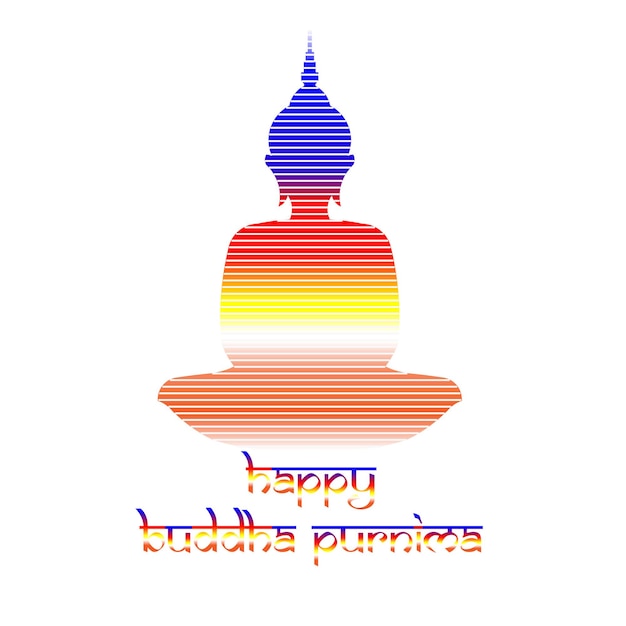 Vettore felice buddha purnima vesak, festival buddista - vettore