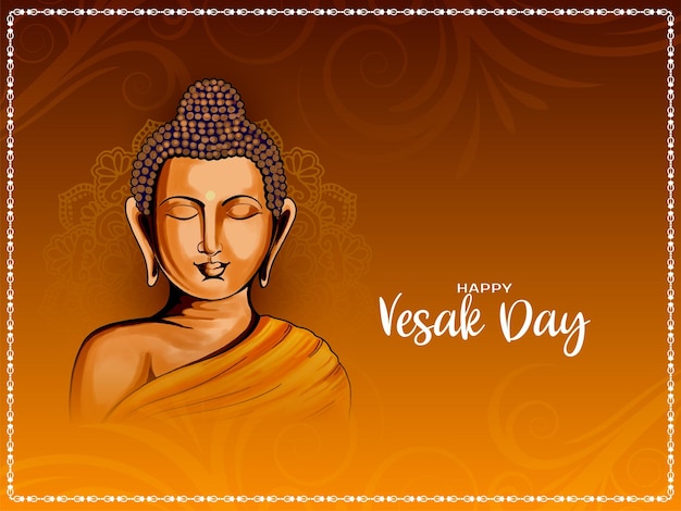 Happy Buddha purnima or Vesak day festival greeting card