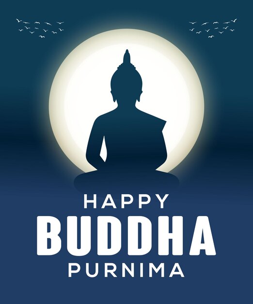 Happy buddha purnima vesak festival social media post design