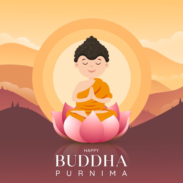 Vector happy buddha purnima