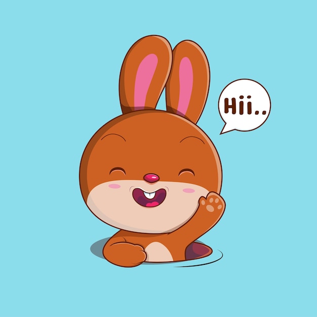 happy bunny say hi