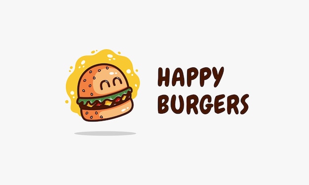 Vector happy burgers icon