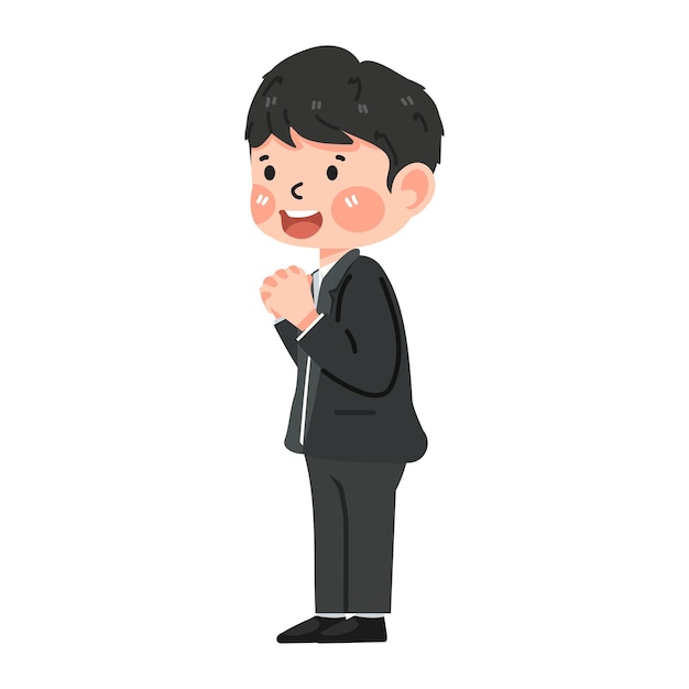 Happy Business man cartoon flat