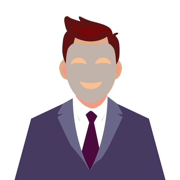 Vector happy business man face vector life style