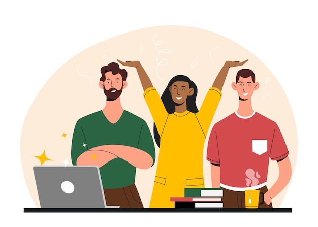 happy business team