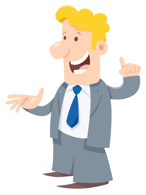 Vector happy businessman cartoon character