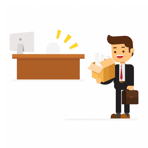 Vector happy businessman welcome to new jobs