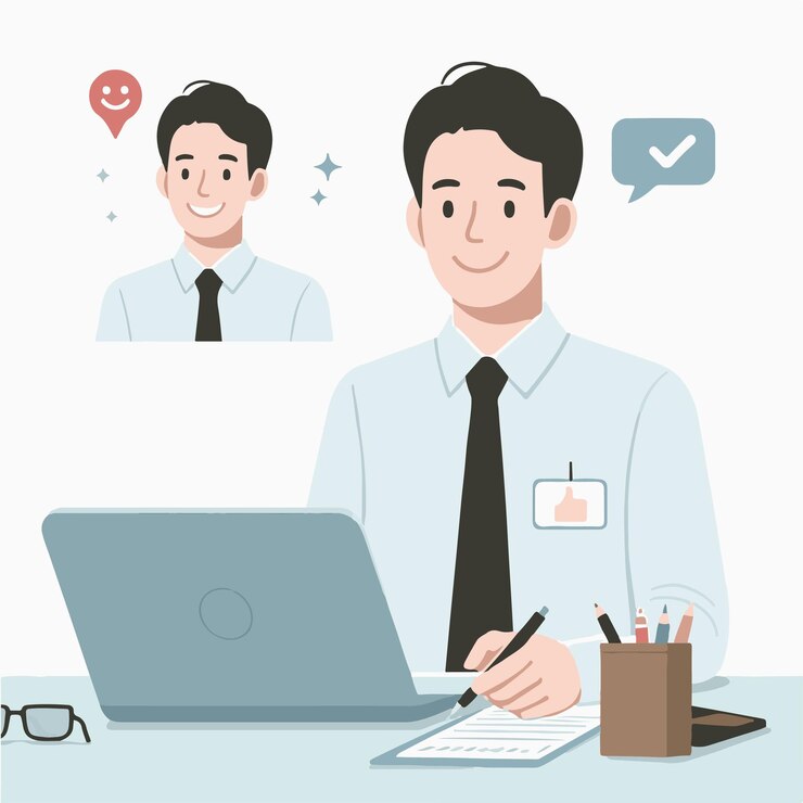 Vector 일 하는 행복 한 사업가