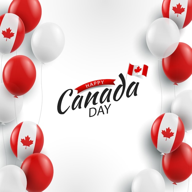 Happy Canada day Background with balloons